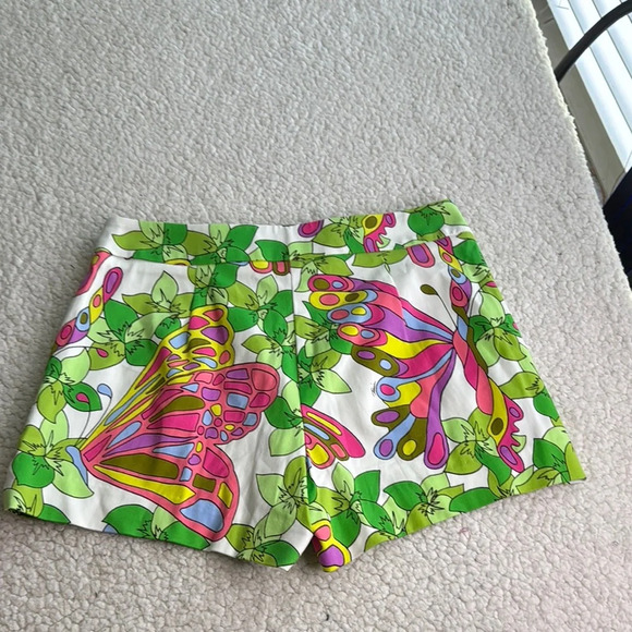 Trina Turk Green and Pink High Waist Shorts - Picture 3 of 4
